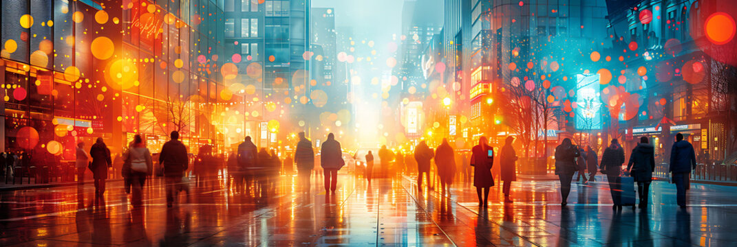 Ai driven  workforce management retail technology illustrated in an abstract composition where AI optimizes staffing and enhances productivity