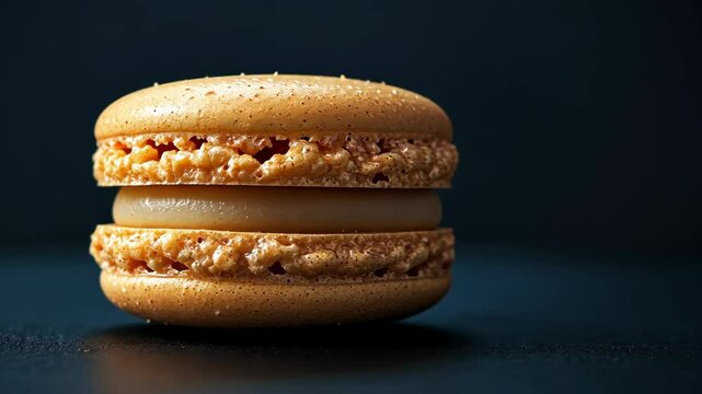 Creating a delicious caramel macaron in a baking class at a culinary school