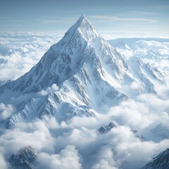 Fototapeta premium Majestic K2 mountain peak against a clear blue sky