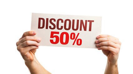 Hand holding discount card, 3D web icon, success concept, business communication symbol