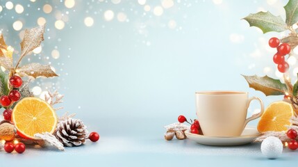 Cozy holiday background with warm colors and seasonal accents, featuring no background.