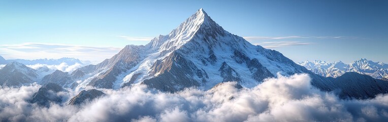 Majestic Mountain Peak Against Clear