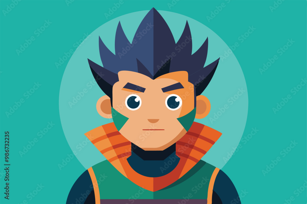 Poster the character displays bold features with vibrant colors and a distinct style, ideal for customizati