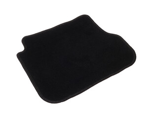 One black car mat isolated on white