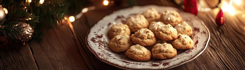 A beautifully arranged plate of homemade cookies, perfect for festive celebrations and holiday gatherings.