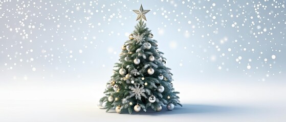 Fototapeta premium Christmas Tree with Snowfall