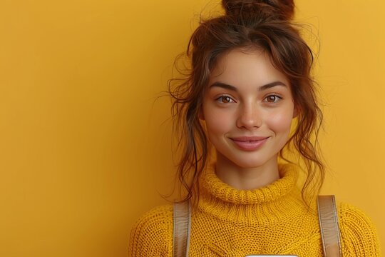 Demonstrating qr code technology woman using phone to showcase barcode for identification purposes