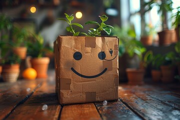 Exciting shopping experience  safe delivery of goods in cardboard boxes with bubble wrap protection