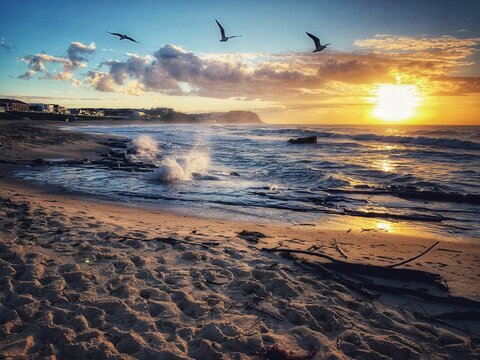 sunset on the beach