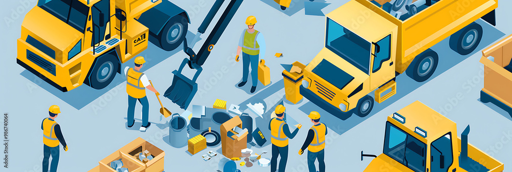 Poster ai-powered waste management solutions visualized an infographic illustrating how artificial intellig