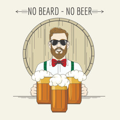 Hipster Beer Pub Emblem