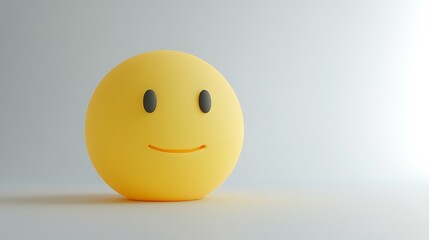 Fototapeta premium Lonely Yellow Face with a Faint Smile