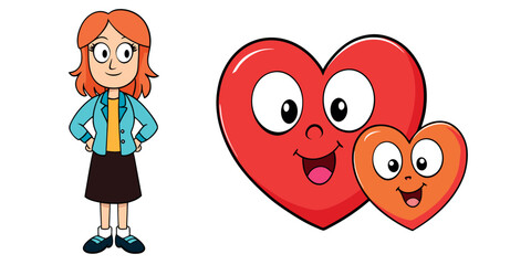girl with heart VECTOR