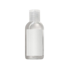 Hand disinfectant spray isolated on transparent background. Clipping path. Transparent bottle with cosmetic product on white background.