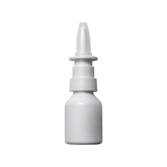 Spray Medical Nasal Antiseptic Drugs Plastic Bottle isolated on transparent background.Nasal decongestant spray medical bottle. Plastic container mock-up with medication drops.