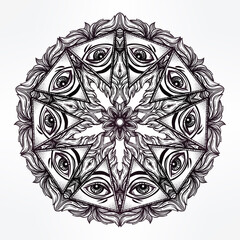 Vector all seeing eye mandala symbol.