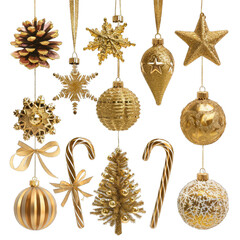 golden christmas balls