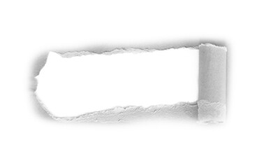 hole ripped paper texture on white background.