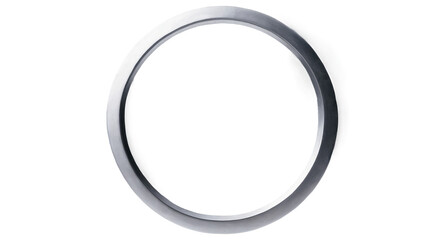 a sleek silver metal  circle isolated on transparent background 
