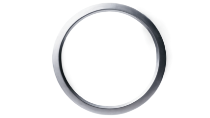 a sleek silver metal  circle isolated on transparent background 