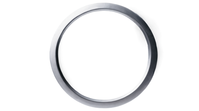 a sleek silver metal  circle isolated on transparent background 