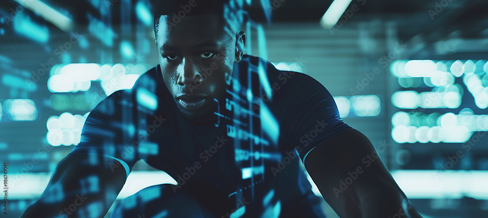 Poster collage of ai driven sports training programs where artificial intelligence tailors regimens based p
