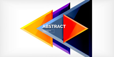 Abstract background - colorful triangles with 3d effect. Vector Illustration For Wallpaper, Banner, Background, Card, Book Illustration, landing page
