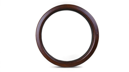 a wooden circle ring isolated on transparent background 