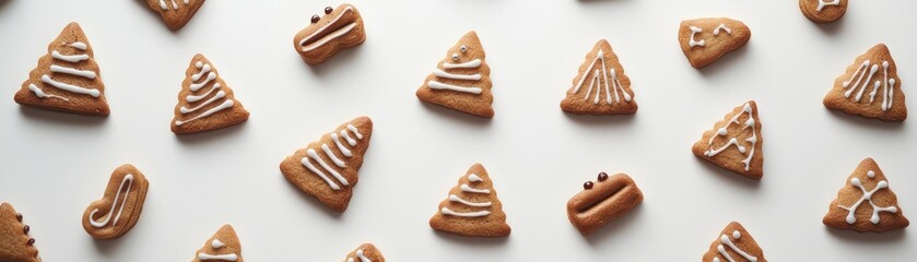 Deliciously decorated cookies in various shapes, perfect for festive occasions and culinary displays.
