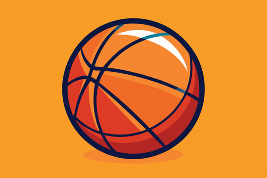 A colorful flat illustration showing a detailed basketball ideal for design and branding purposes, Customizable flat illustration of a basketball ball. - Powered by Adobe