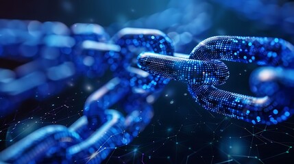 Abstract of a chain highlighting technology, innovation, and connection.