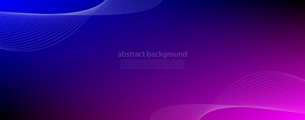 Line smooth curve wave abstract technology innovation concept vector blue and pink background.