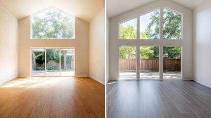 Fototapeta premium Bright and Spacious Living Room with Large Windows