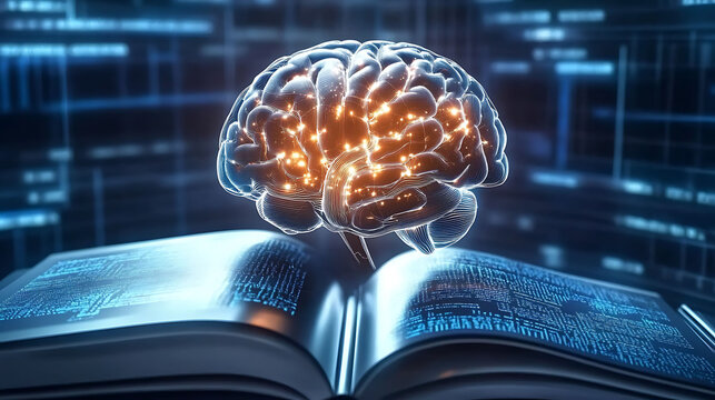 Curriculum development education technology enhanced by AI visualized in an abstract design where AI designs dynamic and relevant educational content