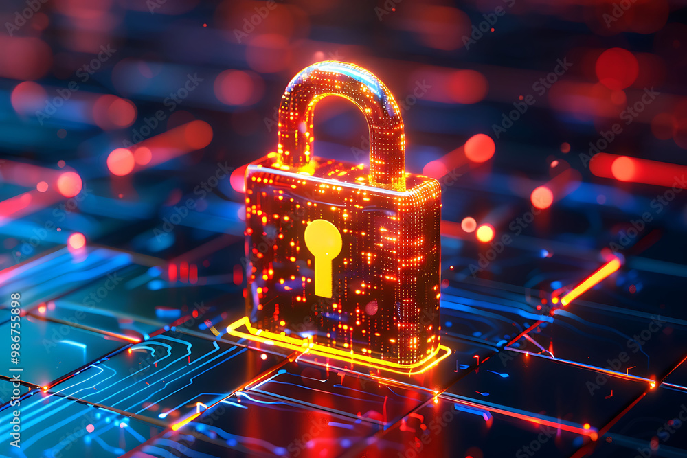 Poster cybersecurity supported ai in data privacy protection where artificial intelligence safeguards sensi