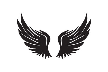 A pair wings silhouette vector art illustration