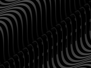 Abstract futuristic dark black background with modern design. Realistic 3d wallpaper with luxurious flowing lines. Elegant background for posters, websites, brochures, cards, banners, apps, etc.