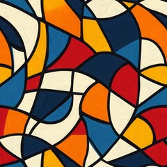 Fototapeta premium Seamless, pattern Colorful abstract glass design with various shapes and vibrant hues, suitable for artistic backgrounds and creative projects.