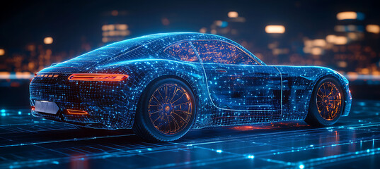 Ethereal concept of AI automated vehicle inspection within automotive repair and maintenance where AI uses advanced imaging to identify issues with unparalleled accuracy