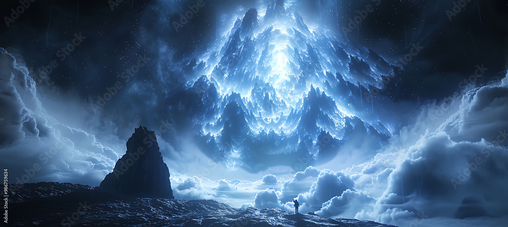 Poster ethereal concept of ai game narrative development within the gaming industry where ai generates dyna