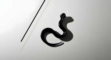 Obraz premium The black and white artistic snake design can add meaning to the image later.