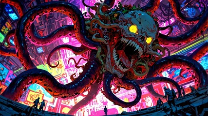 in the eerie depths of space a grotesque ama image