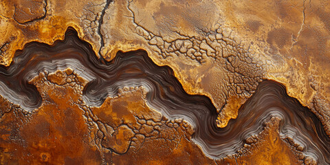 Obraz premium Abstract background, top view of a brown resin surface, generative AI