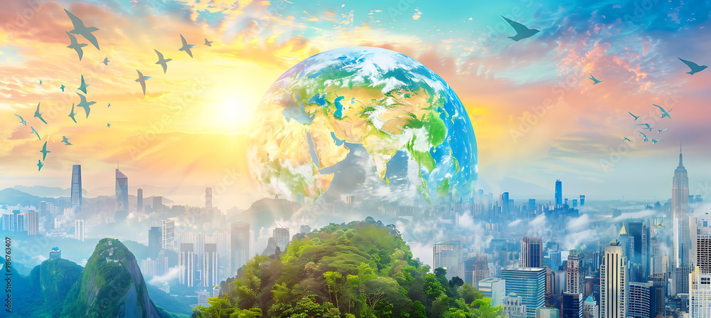 Poster future of sustainable development ai where artificial intelligence integrates environmental social a