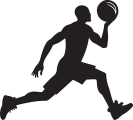 Basketball player silhouette vector illustration