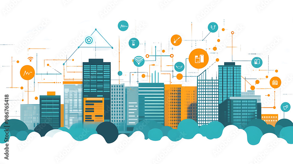 Poster healthcare supply chain management healthcare administration optimized by ai visualized in an abstra