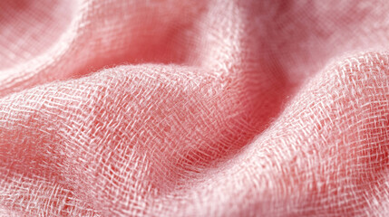 Fototapeta premium close up of pink texture fabric. ai generative.