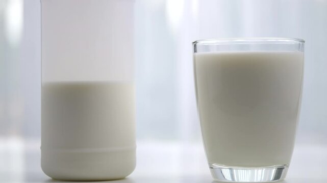 A refreshing glass of milk, perfect for a healthy start to the day.