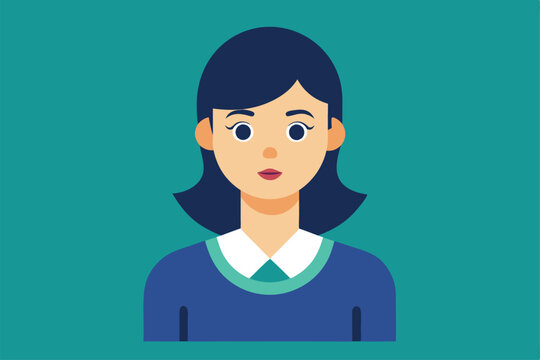 A woman with a neutral expression represents the concept of mansplaining during a conversation, Customizable flat illustration of mansplaining