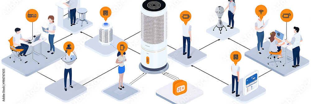 Poster infographic of ai-powered climate control solutions home automation highlighting how ai adjusts heat